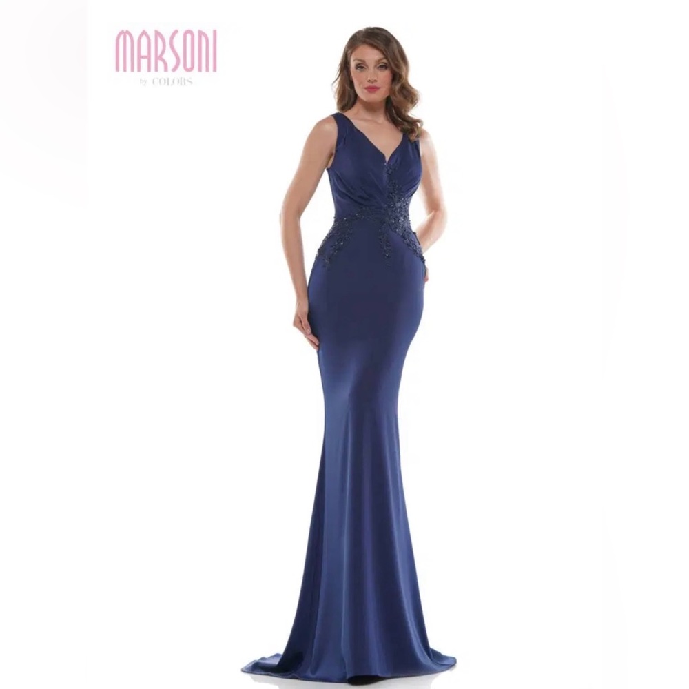 Elegant Navy Blue Evening Dress